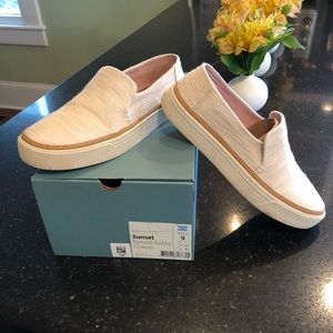 TOMS Sunset slip-ons natural stubby cotton